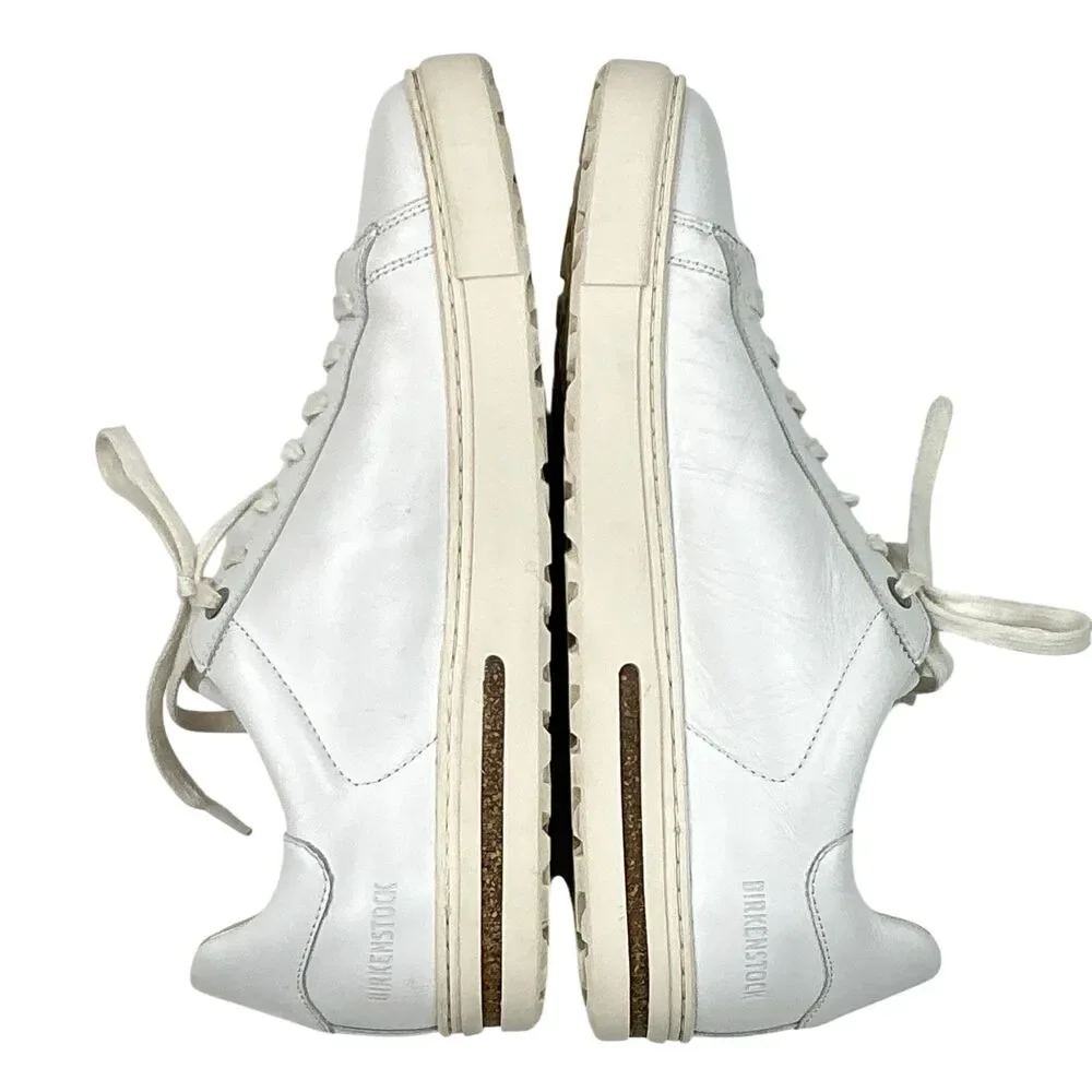 Birkenstock Bend Low White Leather Sneakers Women's Size 10 EUR 41 Orthopedic
